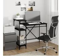 vidaXL Bureau avec étagères noir 105x50x90 cm bois d'ingénierie et fer 826714