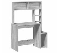 vidaXL Bureau d'étude Sonoma - bureau debout gris 100x45x140 cm avec rangement et étagères
