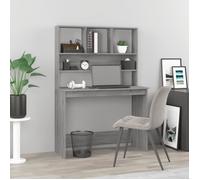 vidaXL Bureau avec étagères Sonoma gris 102x45x148cm Bois d'ingénierie, bureau d'ordinateur, bureau debout, bureau avec rangement, bureau d'étude