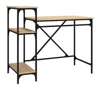 vidaXL Bureau avec étagères 105x50x90 cm – Industriel, chêne (bois d'ingénierie et fer)