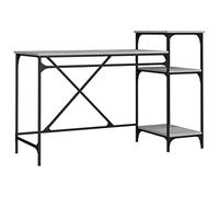 vidaXL Bureau avec Étagères, Table d'Ordinateur avec Rangement, Bureau d'Écriture Maison Intérieur, Industriel, Sonoma Gris Bois Ingénierie Fer
