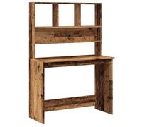 vidaXL Bureau avec étagères vieux bois 102x45x148 cm bois d'ingénierie, bureau d'ordinateur, bureau debout, bureau avec 855834