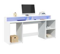 vidaXL Bureau avec éclairage LED blanc 200x55x91 cm bois d'ingénierie