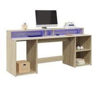 Vidaxl Bureau Avec Lumières Led Chêne Sonoma Bois D'ingénierie Marron