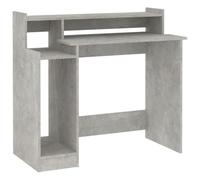 vidaXL Bureau avec Lumières LED Table d'Ordinateur Bureau d'Ecriture Table d'Etude Informatique Gris Béton 97x45x90 cm Bois d'Ingénierie
