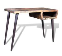 Vidaxl Bureau Avec Pieds En Fer Bois De Récupération
