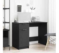vidaXL Bureau 100x50x75 cm Chêne noir – Bois d'ingénierie, porte, rangement
