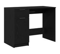 vidaXL Bureau avec porte Chêne noir 100 x 50 x 75 cm Bois d'ingénierie, Bureau chic pour la maison, solution de rangement rectangulaire, bois résistant, table d'écriture tendance pour bureau organisé