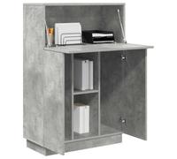 vidaXL Bureau avec porte 71,5×31,5×106,5 cm Gris, Bois d'ingénierie, étagères