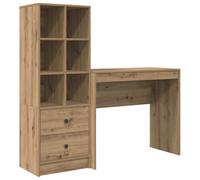 vidaXL Bureau avec Rangement 2 pcs chêne Artisanal 90 x 40 x 76 cm, Bureau de Bureau, Design rectangulaire, Rangement Moderne, idéal pour écrire à la Maison, Style Minimaliste.