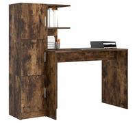 Vidaxl Bureau Avec Rangement Chêne Fumé Bois D'ingénierie