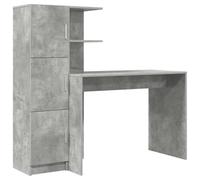 vidaXL Bureau avec Rangement 2 pcs Gris béton 102 x 50 x 124 cm, Bureau Moderne, Design rectangulaire, Rangement Pratique, étagères compactes, Confort Ergonomique, Espace de Travail stylé