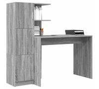 vidaXL Bureau avec rangement Sonoma Gris – 102x50x124 cm, bois d'ingénierie, 6 étagères, 2 portes