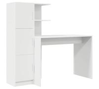 vidaXL Bureau avec Rangement avec Porte 2 pcs Blanc 102 x 50 x 124 cm, Bureau Moderne, Design rectangulaire, Rangement Pratique, étagères compactes, Confort Ergonomique, Espace de Travail stylé
