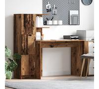 Vidaxl Bureau Avec Rangement Bois Ancien Bois D'ingénierie
