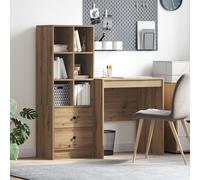 Vidaxl Bureau Avec Rangement Chêne Artisan Bois D'ingénierie