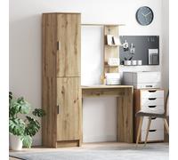 vidaXL Bureau avec rangement Chêne artisan Bois d'ingénierie