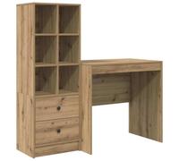 vidaXL Bureau avec Rangement Chêne Artisan Bois d'Ingénierie, Bureau Chêne Artisan 80x50x76 cm Bois d'ingénierie