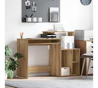 vidaXL Bureau droit chêne artisanal avec rangement 120,5×44×88,5 cm – Bois d'ingénierie