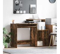 vidaXL Bureau avec rangement chêne fumé 120,5 x 44 x 88,5 cm