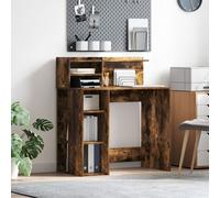 Vidaxl Bureau Avec Rangement Chêne Fumé 90x48x101.5 Cm Bois D'ingénierie