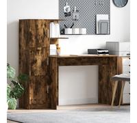 Vidaxl Bureau Avec Rangement Chêne Fumé Bois D'ingénierie