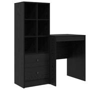 vidaXL Bureau avec Rangement chêne Noir Bois d'ingénierie Design Compact pour Bureau à Domicile écriture Espace de Travail Moderne étagères Poste de Travail Informatique Petit