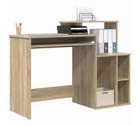 vidaXL Bureau avec rangement Chêne Sonoma 120,5 x 44 x 88,5 cm – Moderne, espace de rangement