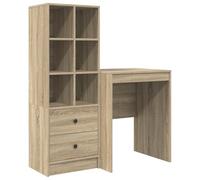 vidaXL Bureau avec Rangement Chêne Sonoma Bois d'ingénierie Design Compact pour Bureau à Domicile Écriture Étude Petit Espace