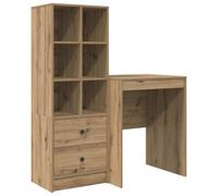 vidaXL Bureau avec Rangement Chêne stylé Bois d'ingénierie Design Compact pour Bureau chez toi Écriture Espaces de Travail Mobilier Stylé Multi Moderne Résistant aux Rayures