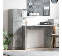 Vidaxl Bureau Avec Rangement En Gris Béton En Bois D'ingénierie