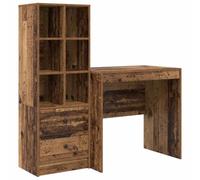 vidaXL Bureau avec Rangement en Vieux Bois en Bois reconstitué Design Compact pour Bureau à Domicile, écriture, étude, Travail Polyvalent