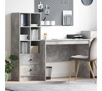 Vidaxl Bureau Avec Rangement Gris Béton En Bois Reconstitué