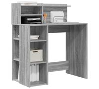 vidaXL Bureau avec Rangement Sonoma Gris 90 x 48 x 101,5 cm, Bureau Moderne rectangulaire, Table Ergonomique Pratique, Compact et Robuste pour Le Travail à Domicile.