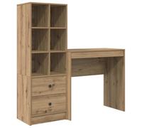 vidaXL Bureau avec tiroir 2 pcs Chêne Artisanal, Bureau Moderne, mobilier de Travail résistant, Espace Pratique pour étudier, Station en Bois esthétique