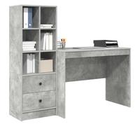 vidaXL Bureau Gris béton 145.5 x 50 x 127 cm 2 pc