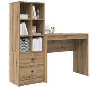 vidaXL Bureau avec tiroir 2 pcs Chêne Artisanal, Bureau Moderne, mobilier de Travail résistant, Espace Pratique pour étudier, Station en Bois esthétique