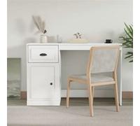 vidaXL Bureau avec tiroir blanc 115x50x75 cm bois d'ingénierie 816472