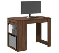 vidaXL Bureau avec tiroir et étagère chêne marron bois d'ingénierie 858692