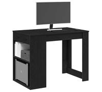 vidaXL Bureau avec tiroir et étagère chêne noir bois d'ingénierie