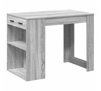 vidaXL Bureau avec tiroir et étagère sonoma gris bois d'ingénierie, bureau de travail, bureau d'étude, bureau à domicile, bureau d'écriture