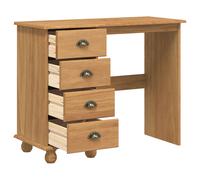 Vidaxl Bureau Avec Tiroir Marron 95 X 40 X 75 Cm Bois Massif En Pin