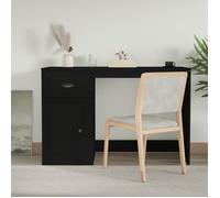 vidaXL Bureau avec tiroir noir 115x50x75 cm bois d'ingénierie 816473