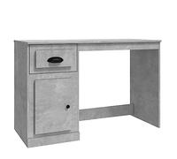 vidaXL Bureau avec Tiroir, Table d'Ordinateur avec Compartiment, Bureau d'Écriture avec Rangement Salon, Moderne, Gris Béton Bois d'Ingénierie
