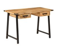 Vidaxl Bureau Avec Tiroirs 105x55x70 Cm Bois De Manguier Massif Et Fer Multicolore