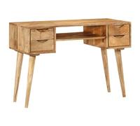 vidaXL Bureau avec tiroirs 110x47x76 cm – Bois de manguier solide marron, moderne