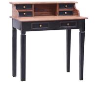 Bureau d'Écriture avec Tiroirs Table d' Ordinateur Bois Massif d'Acajou vidaXL