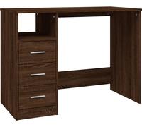 vidaXL Bureau avec tiroirs, aspect chêne brun 102x50x76 cm
