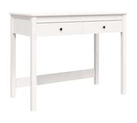 Vidaxl Bureau Avec Tiroirs Blanc 100x50x78 Cm Bois Massif De Pin Blanc