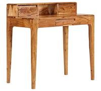 Vidaxl Bureau Avec Tiroirs Bois Massif 88 X 50 X 90 Cm Marron